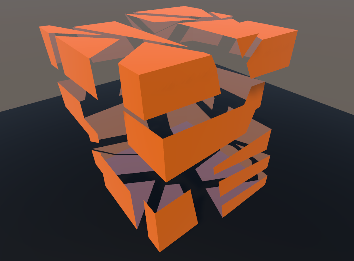 Orange cube: Slice Surface off on a double-sided mesh